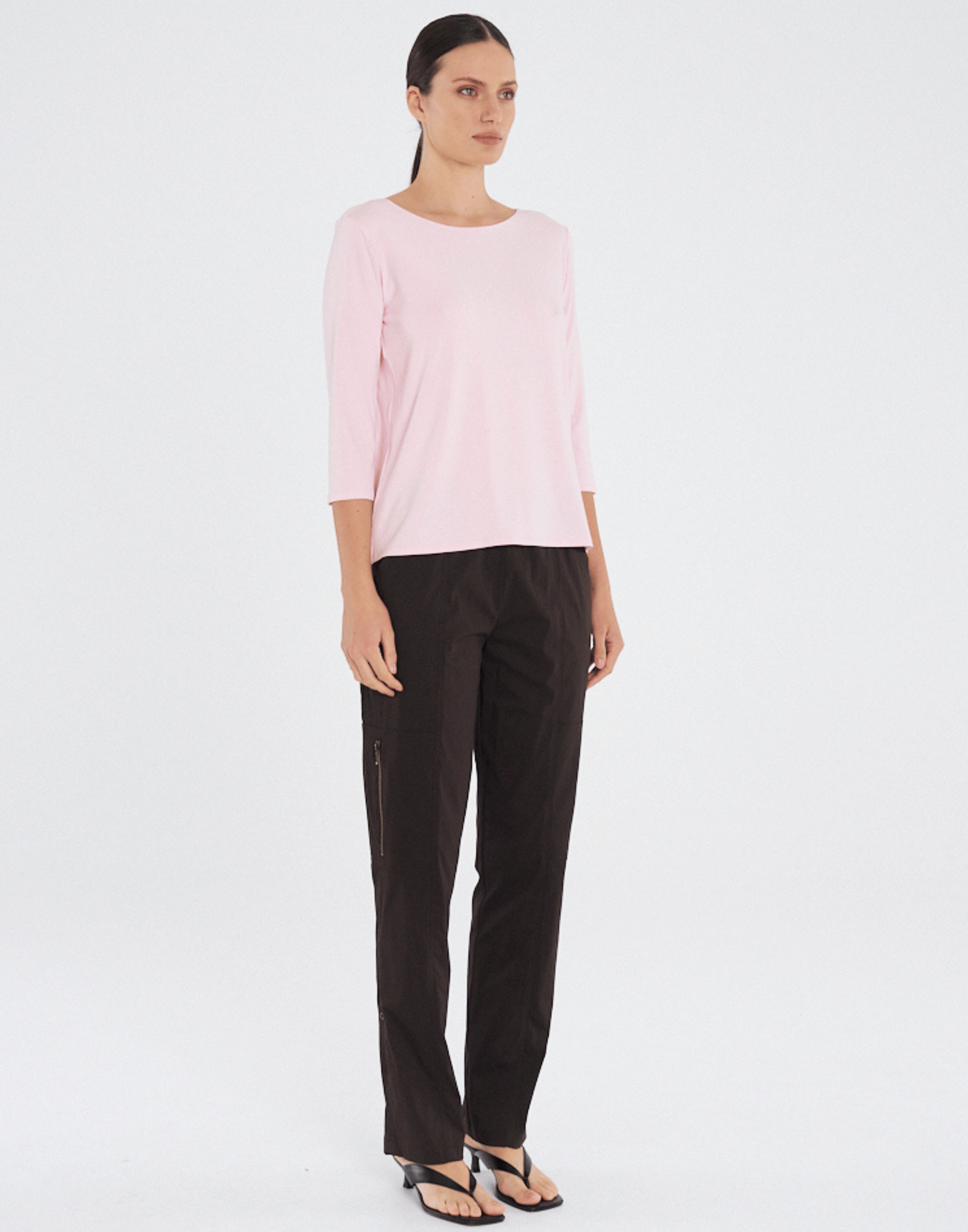 Rosebud Viscose Blend Relaxed Boat Neck Top