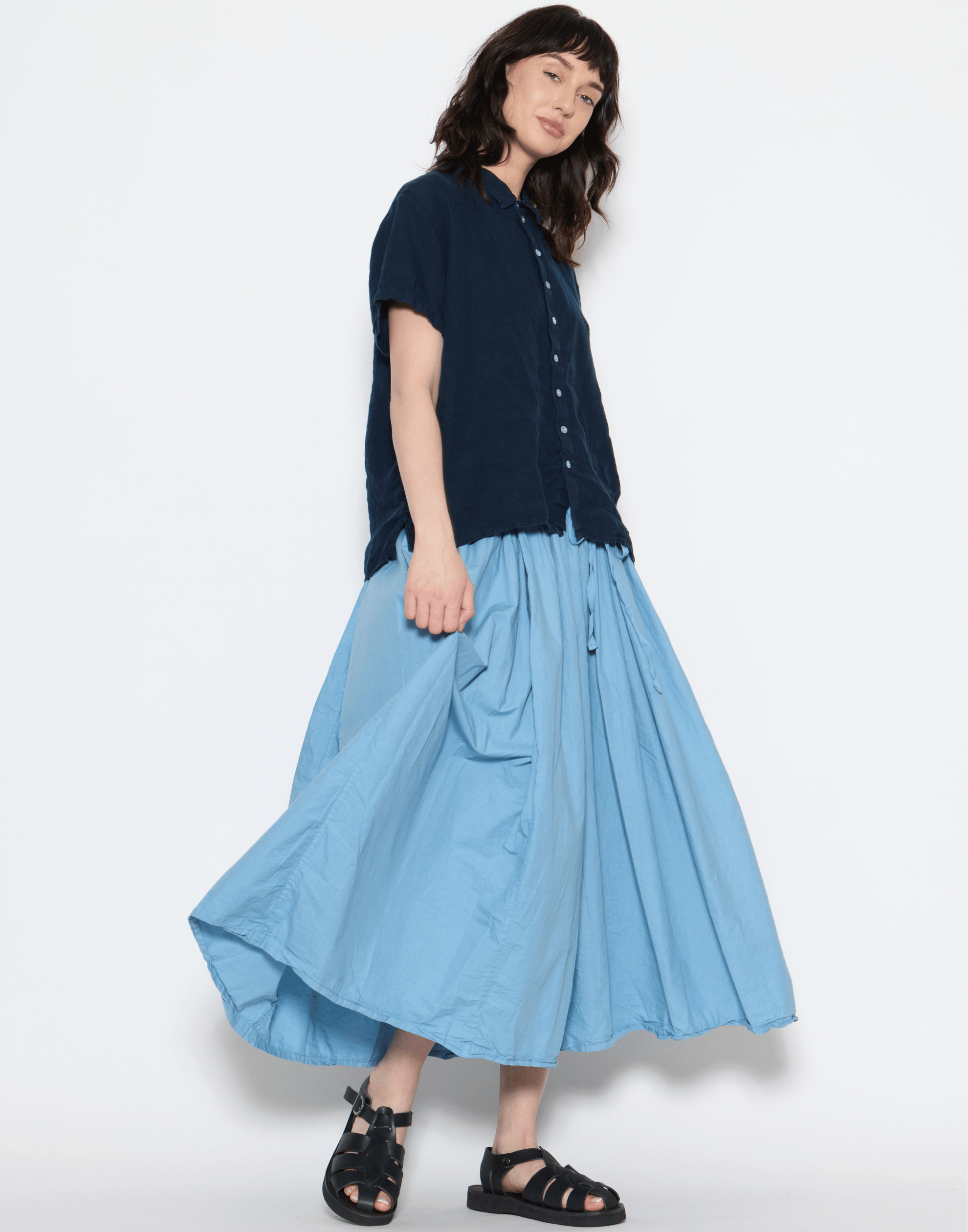 Washed Denim Cotton Ulla Skirt