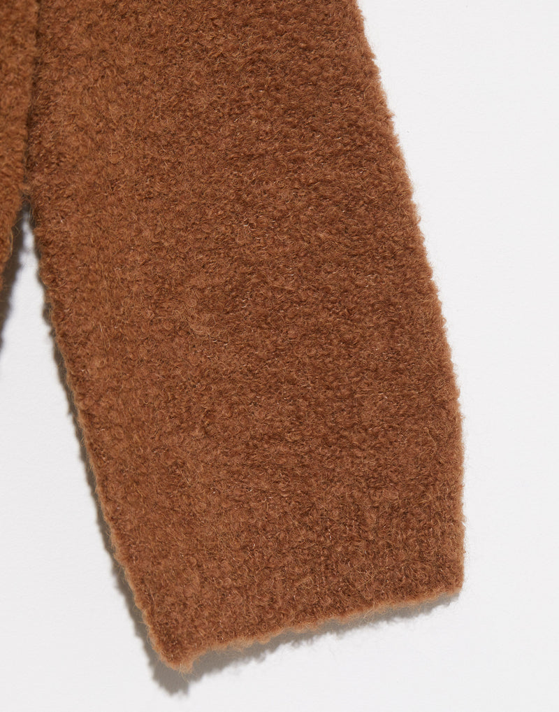 Caramel Alpaca Blend V Neck Cardigan