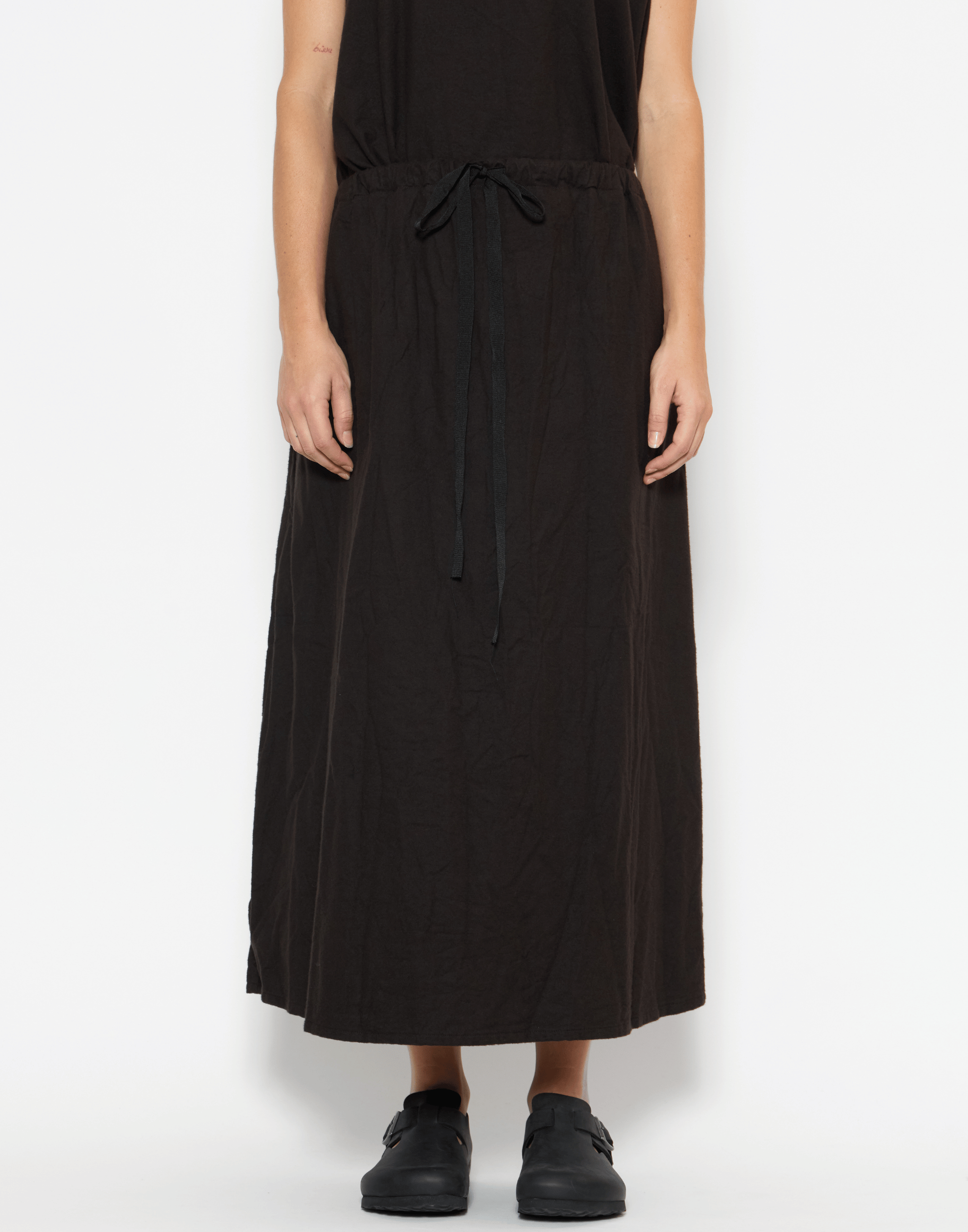 Bitter Chocolate Cotton Flannel Skirt