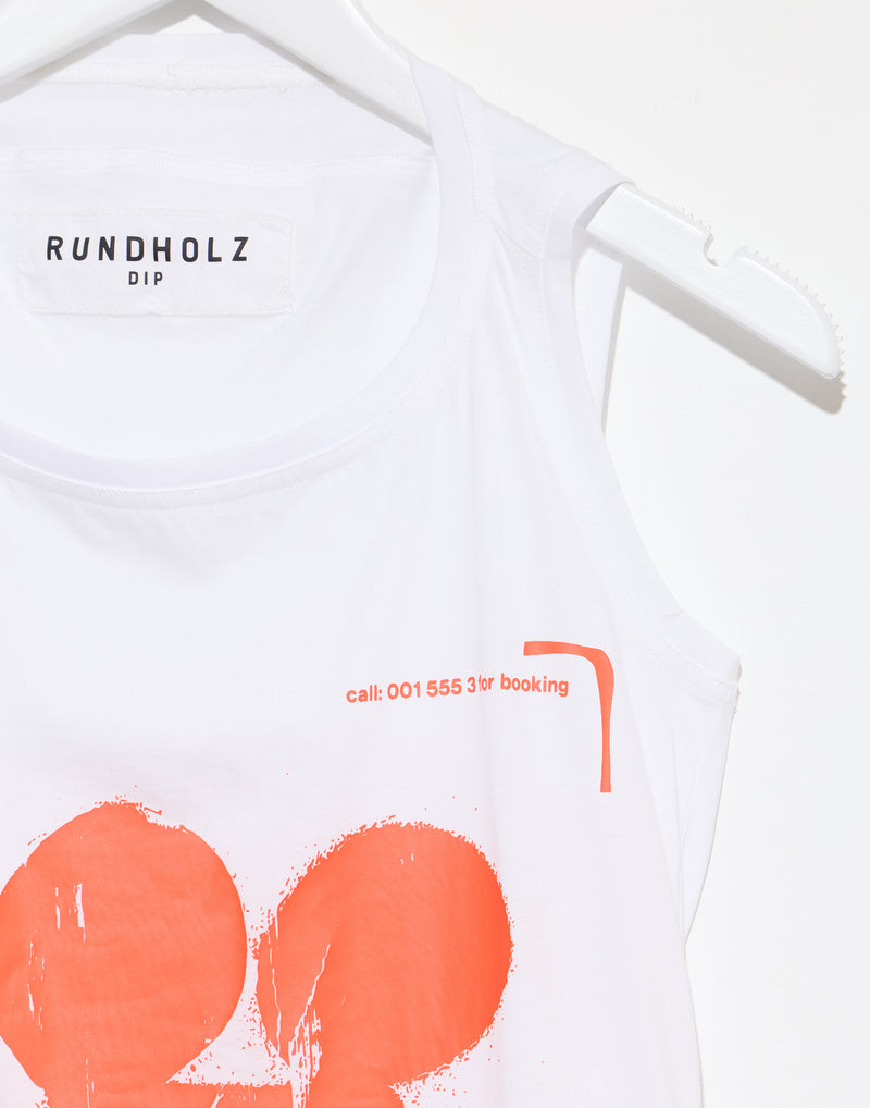 White & Mandarin Printed Cotton Top