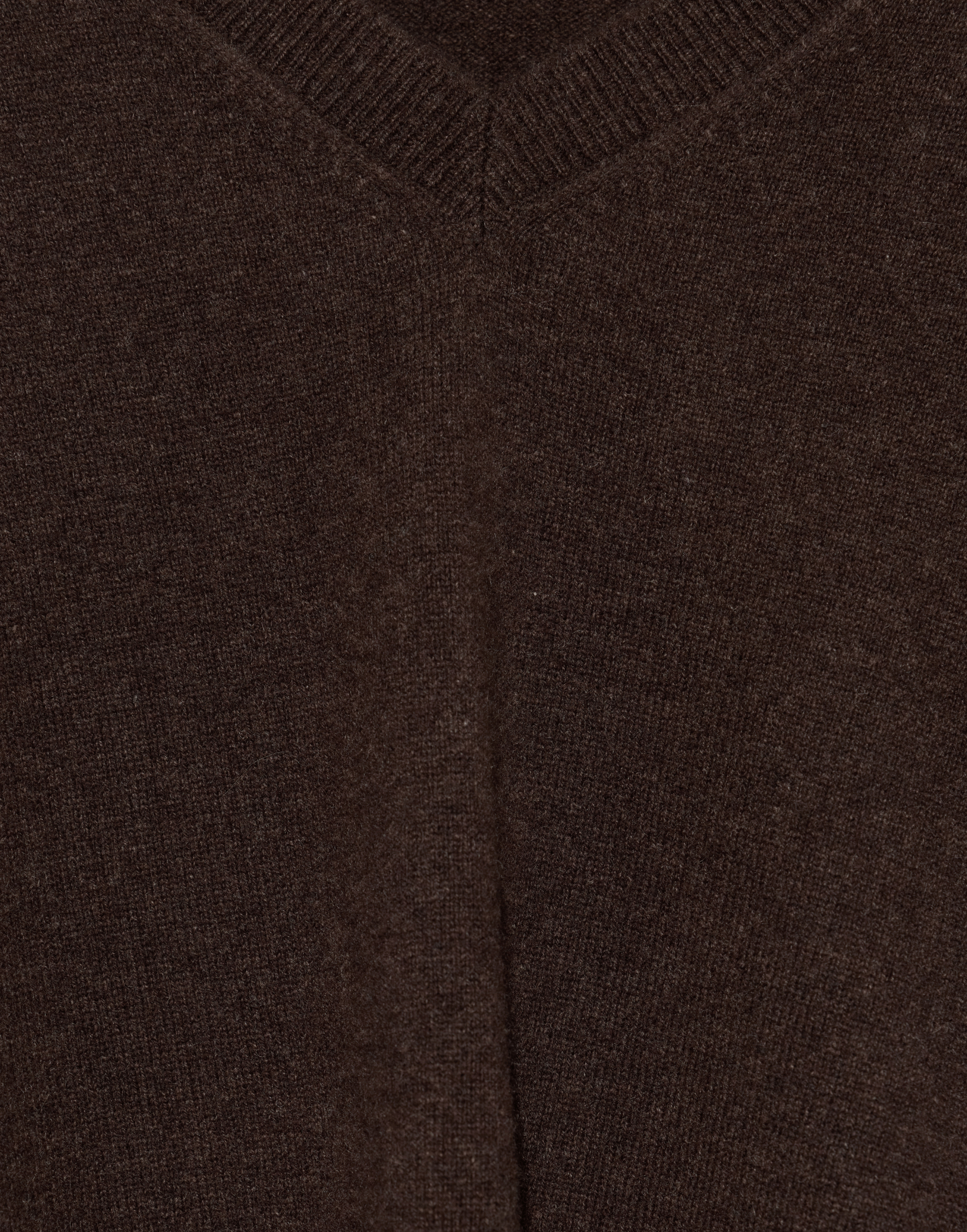 Chocolate Cashmere Essential V Neck Pullover