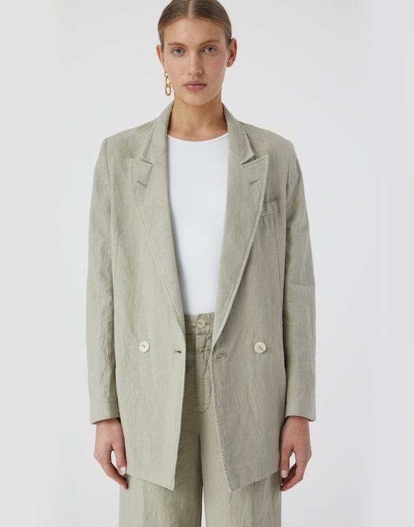 Moss Green Linen & Cotton Jacket