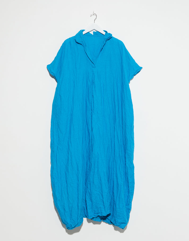 Turquoise Linen Rossella Lungo Dress