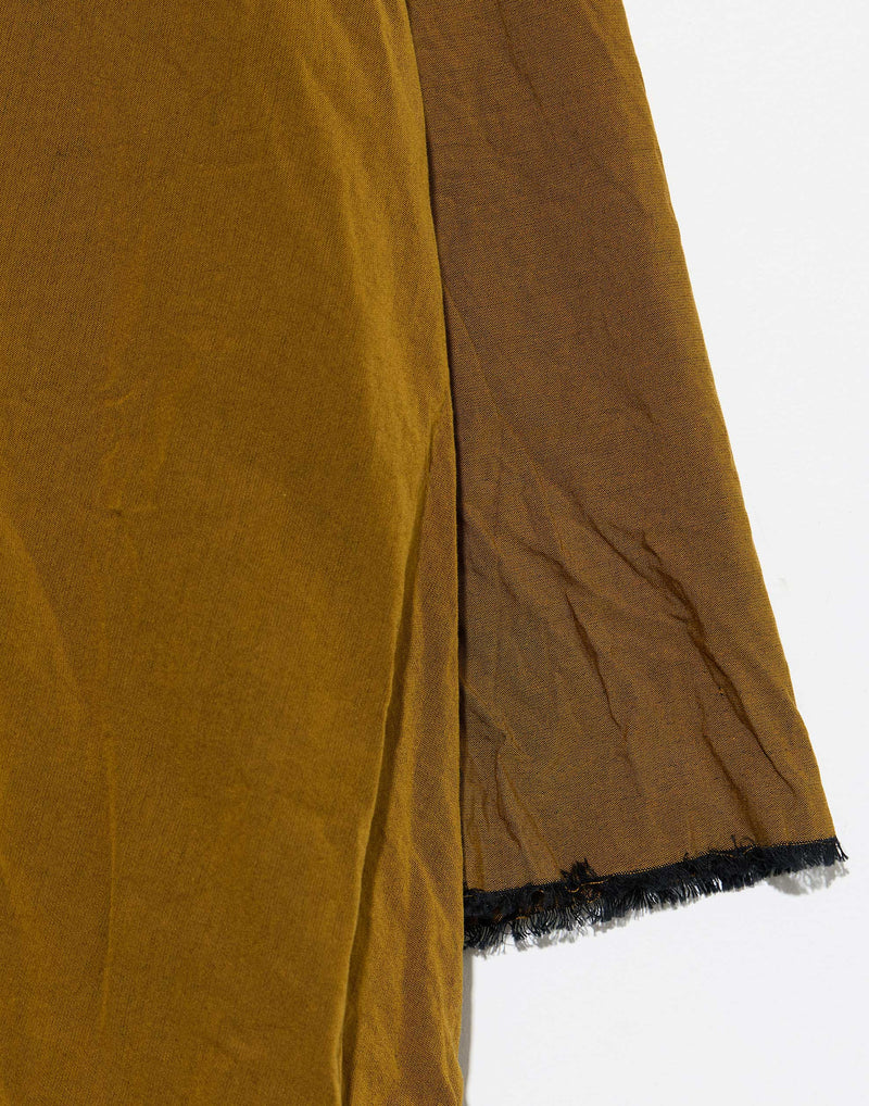 Gold Cotton Spicchi Colletto Lavato Dress