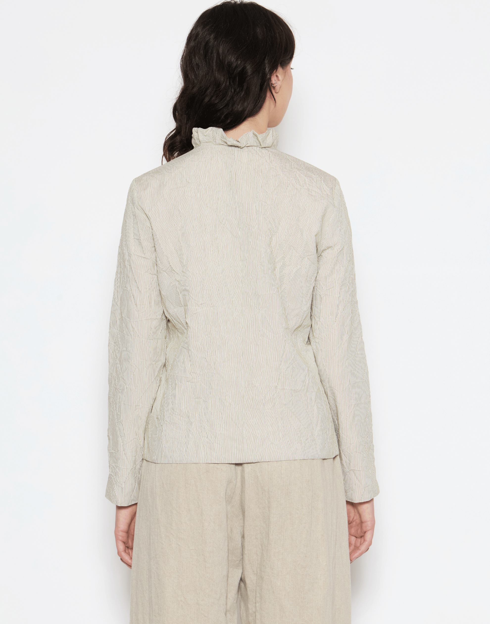 Oilio & Ecru Pinstripe Viscose Blend Jacket