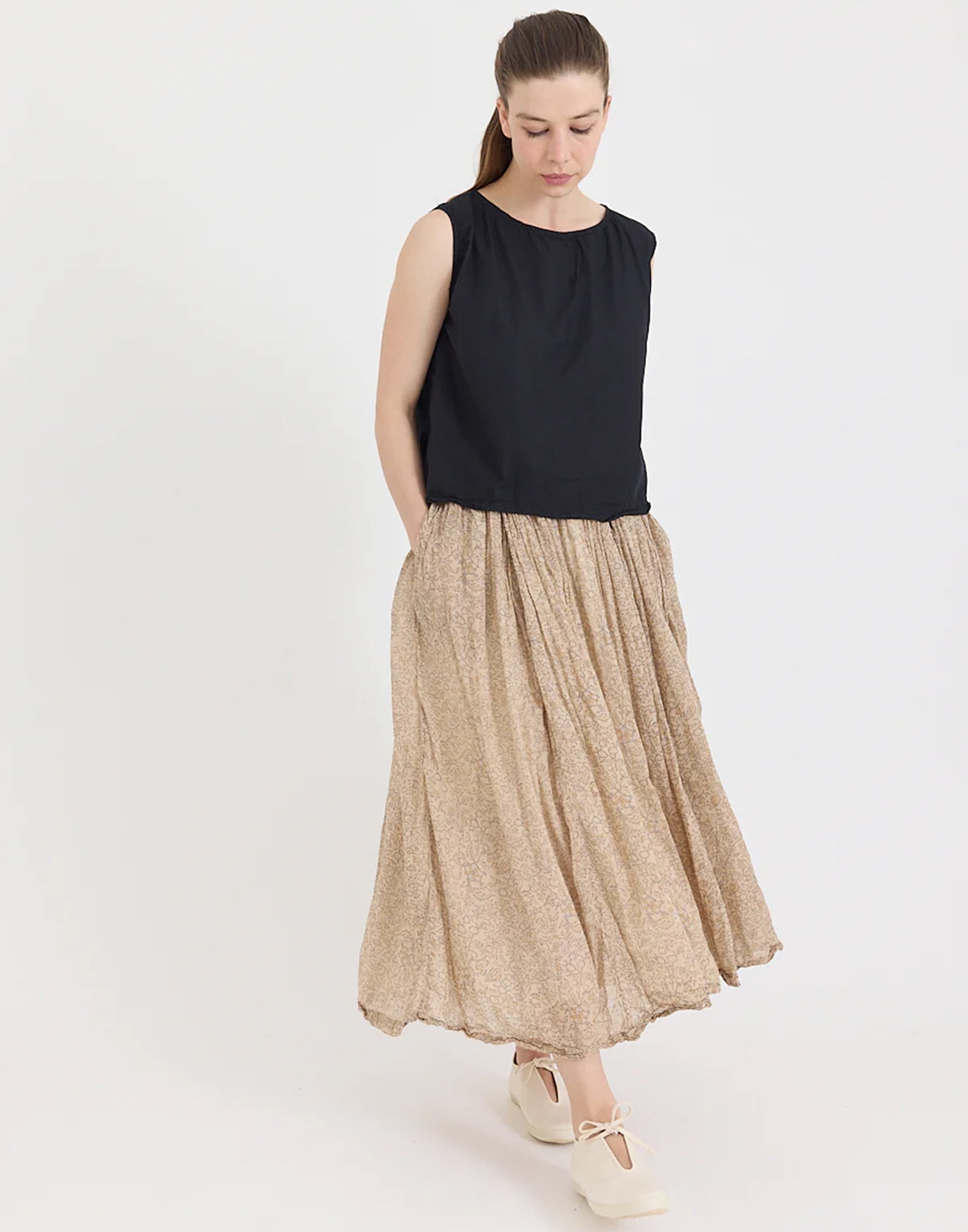Ginza Print Cotton Voile Ulla Skirt