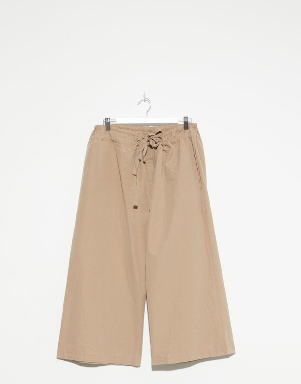 Light Beige Cotton Denmark Cropped Trousers