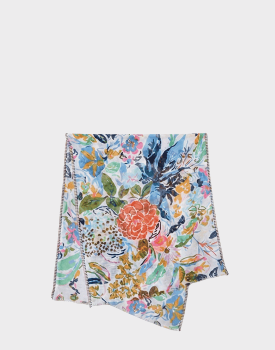 Mandarin Painted Linen & Cotton Scarf