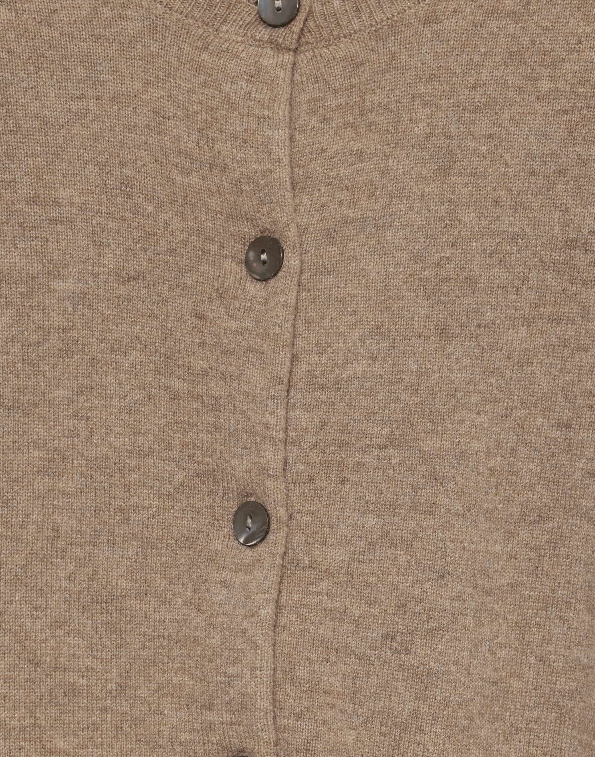 Shiitake Raw Cashmere Crew Neck Cardigan