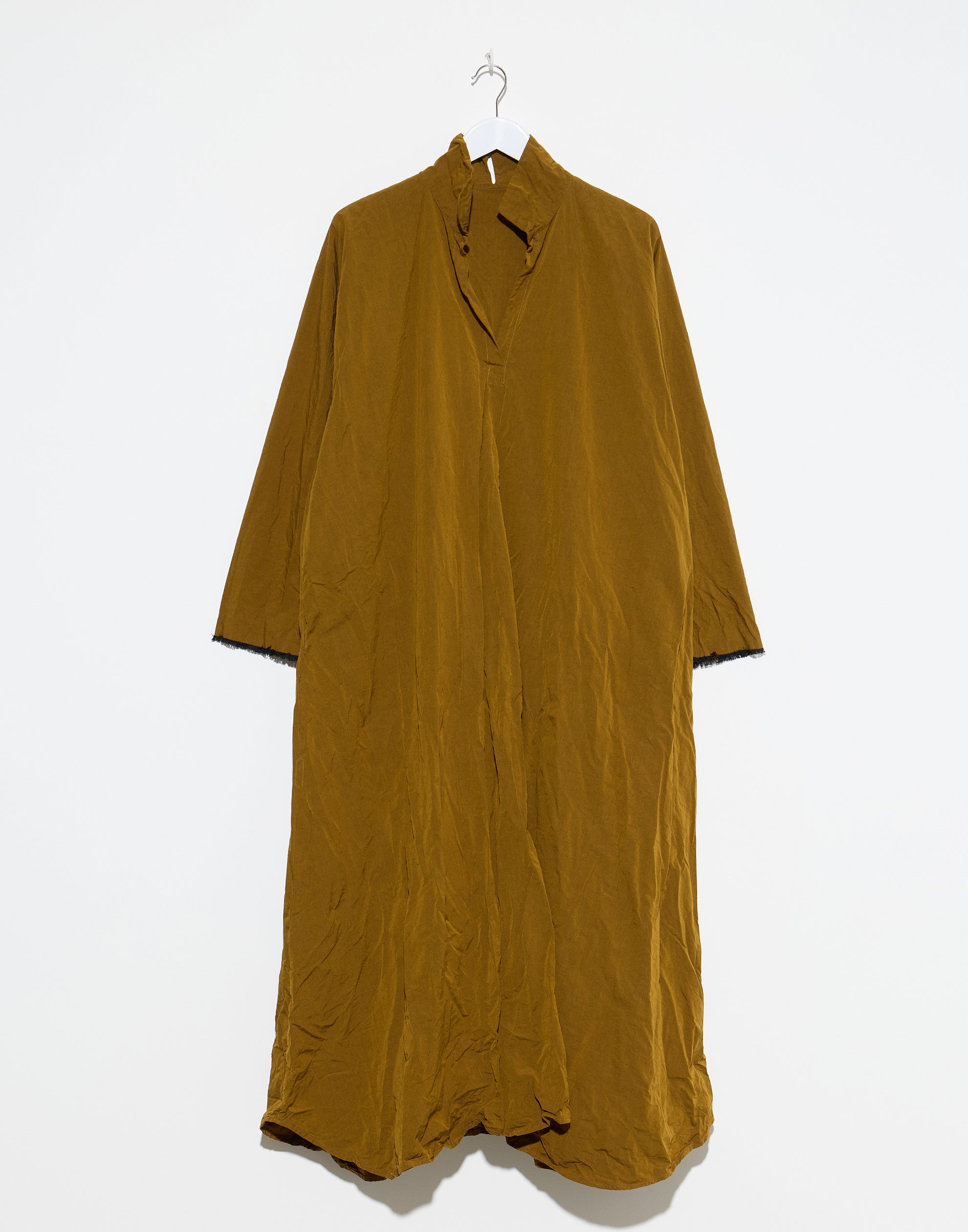 Gold Cotton Spicchi Colletto Lavato Dress