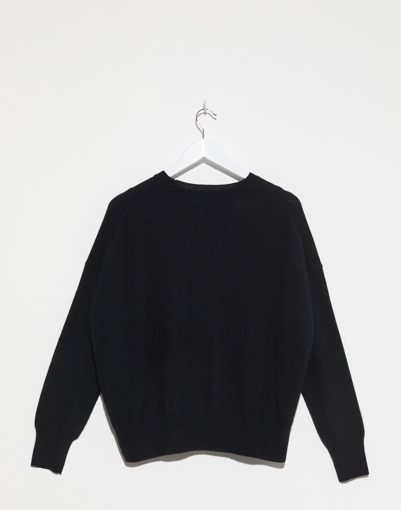 Black Cashmere Relaxed Pullover