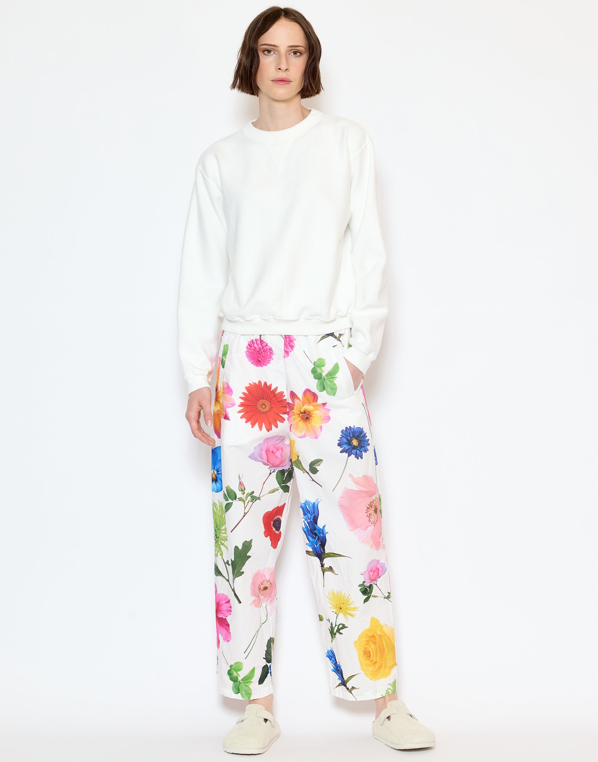 Flower Print Cotton Potamia Pants