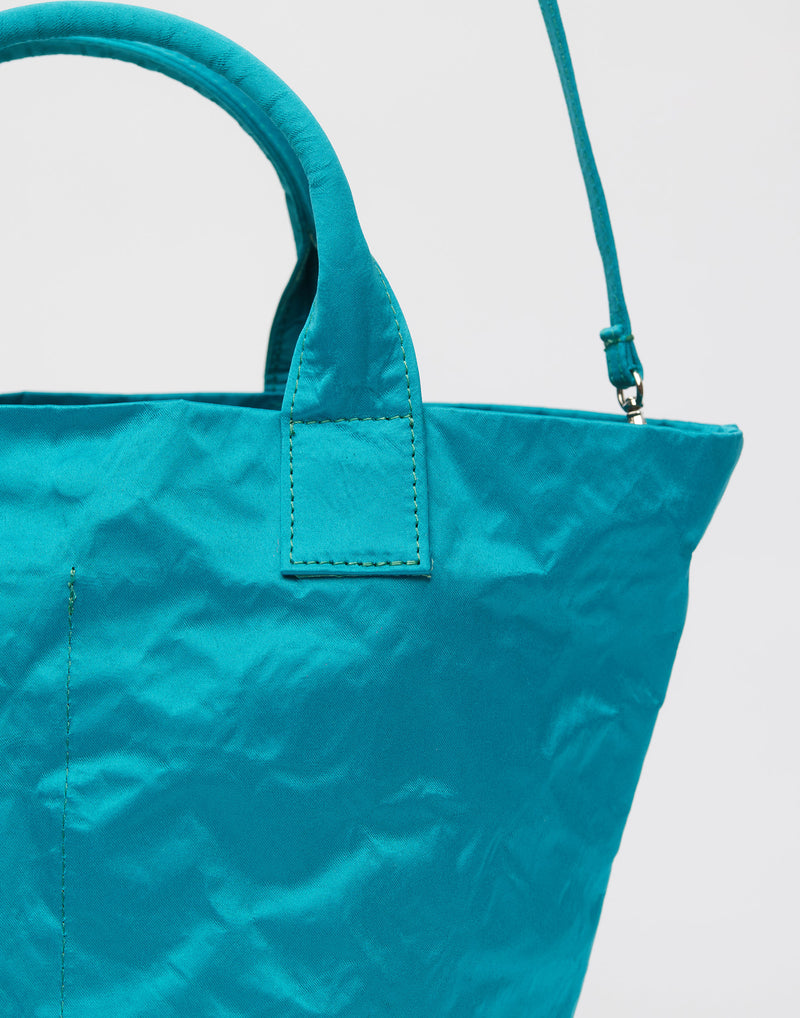 Turquoise Satin Basketino Bag