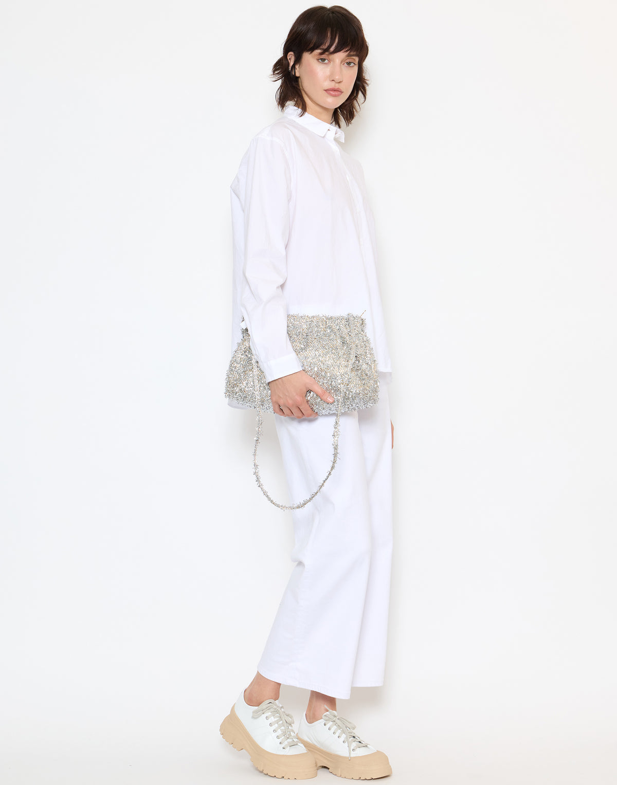Silver & Gold Lametta Pillow Bag