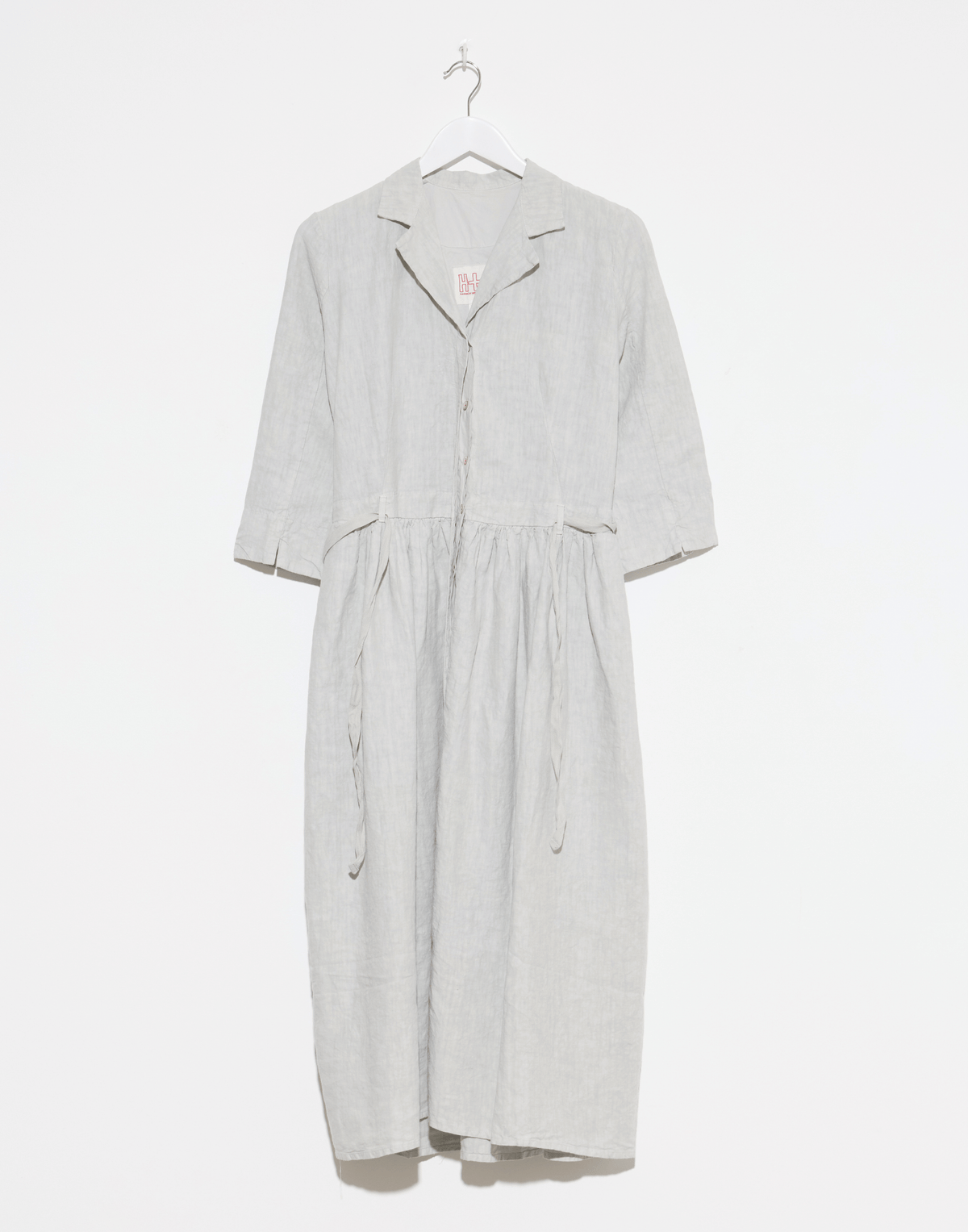 Pearl Grey Linen Davina Shirt Dress
