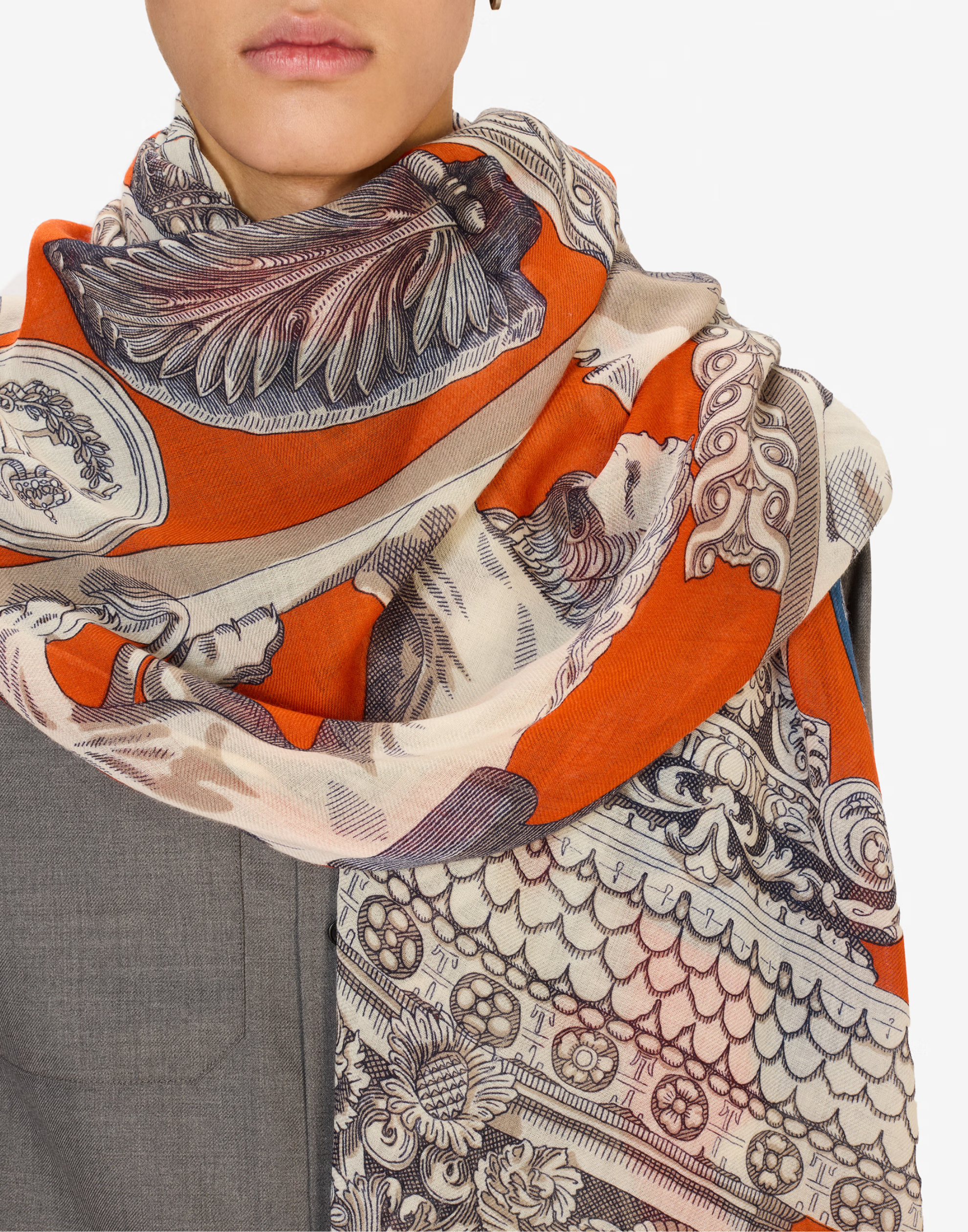 Orange Wool Archives Scarf