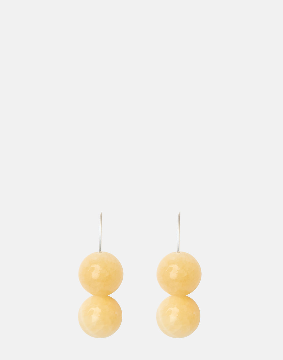Yellow Calcite & Silver Daphne Earrings