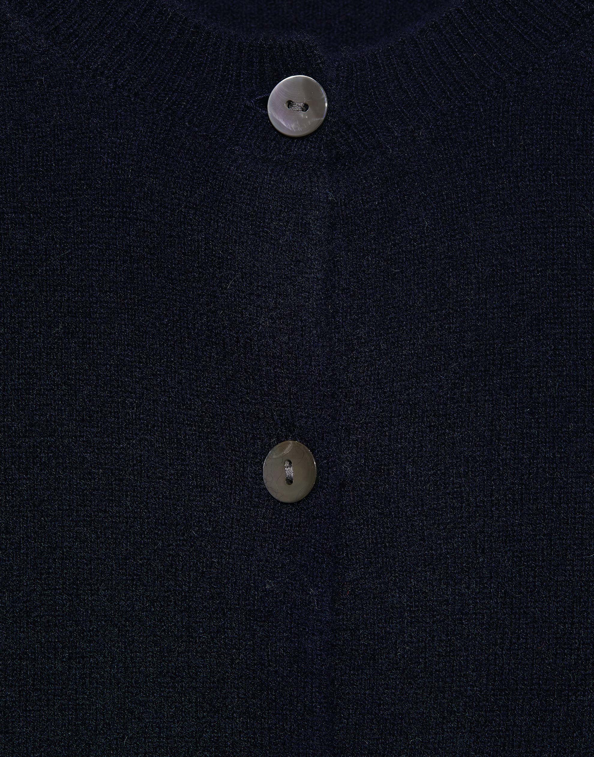 Navy Cashmere Crew Neck Cardigan