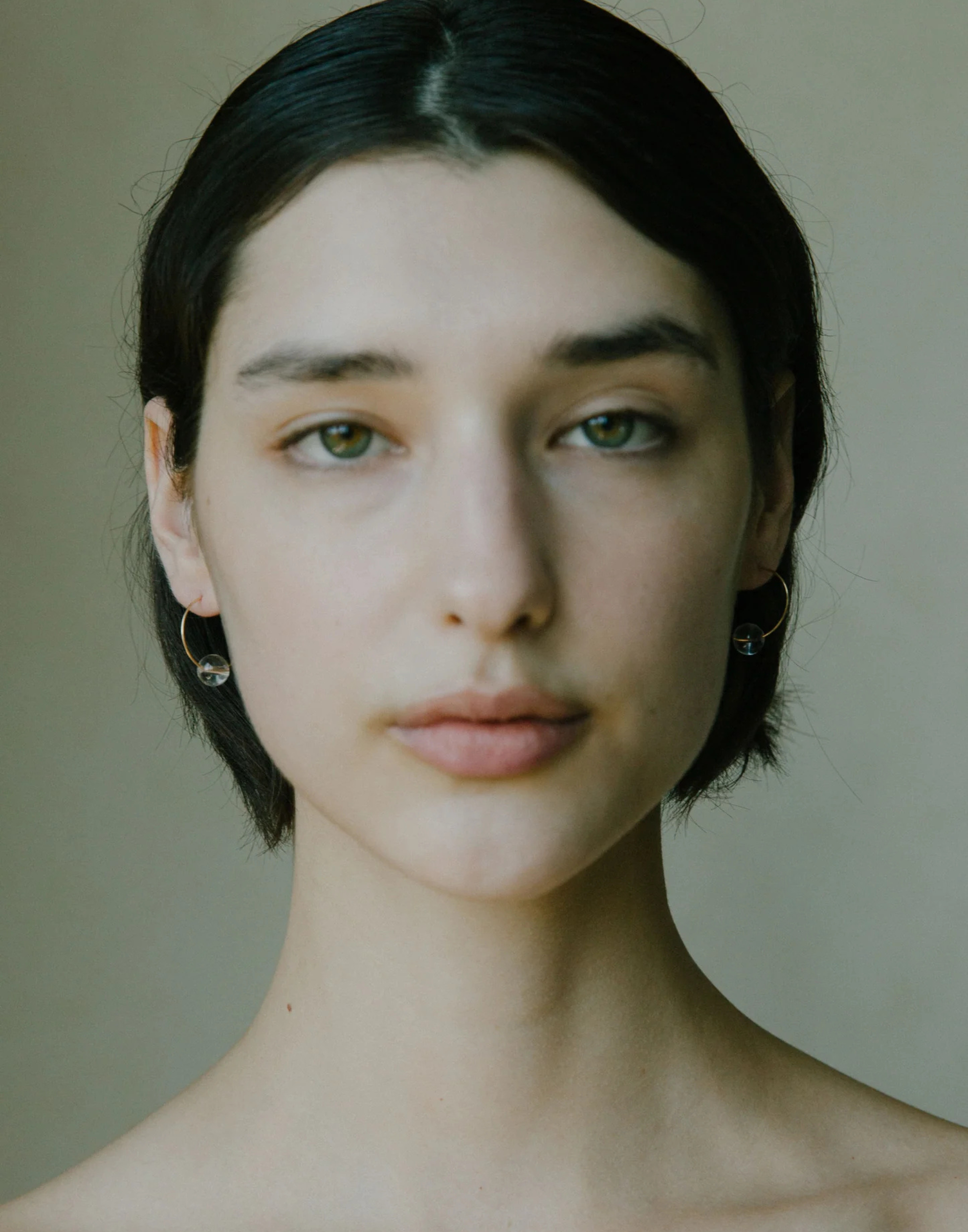 Crystal Quartz & Silver Tahoe Hoop Earrings
