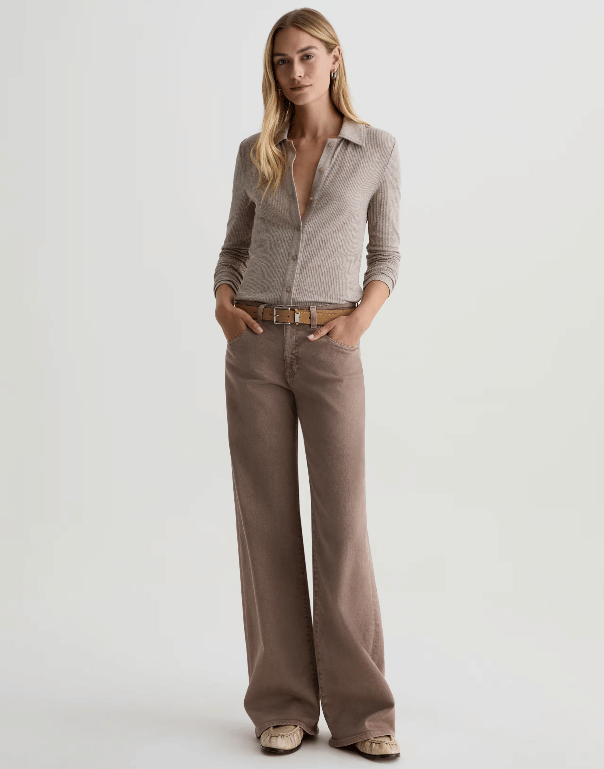 Sulfur Taupe Grey Low-Rise Adria Jeans