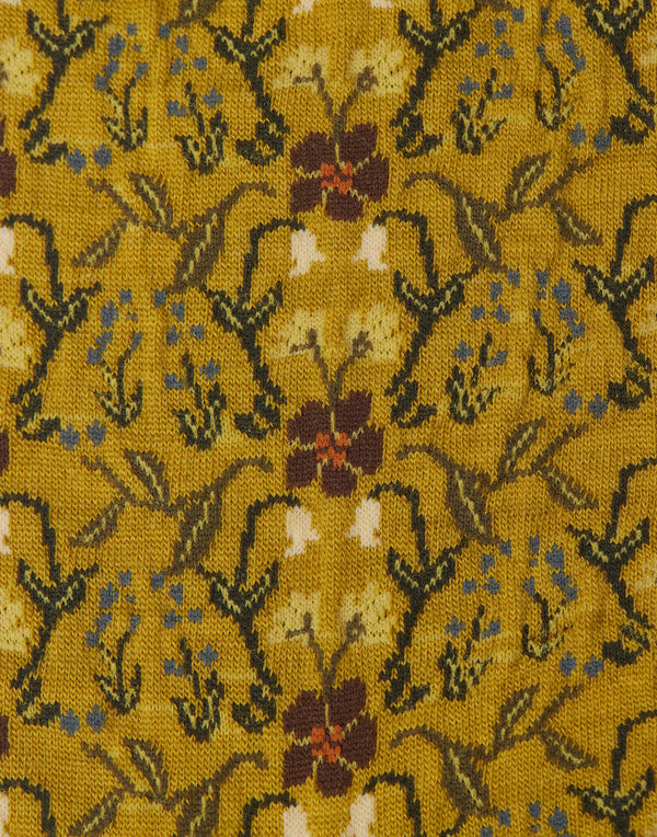 Mustard Wall Flower AM774 Socks