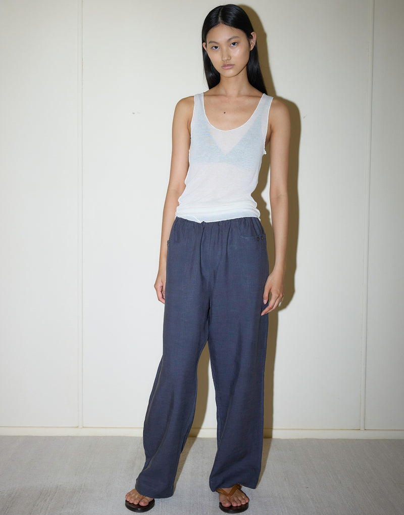 Ink Linen Square Pocket Pants