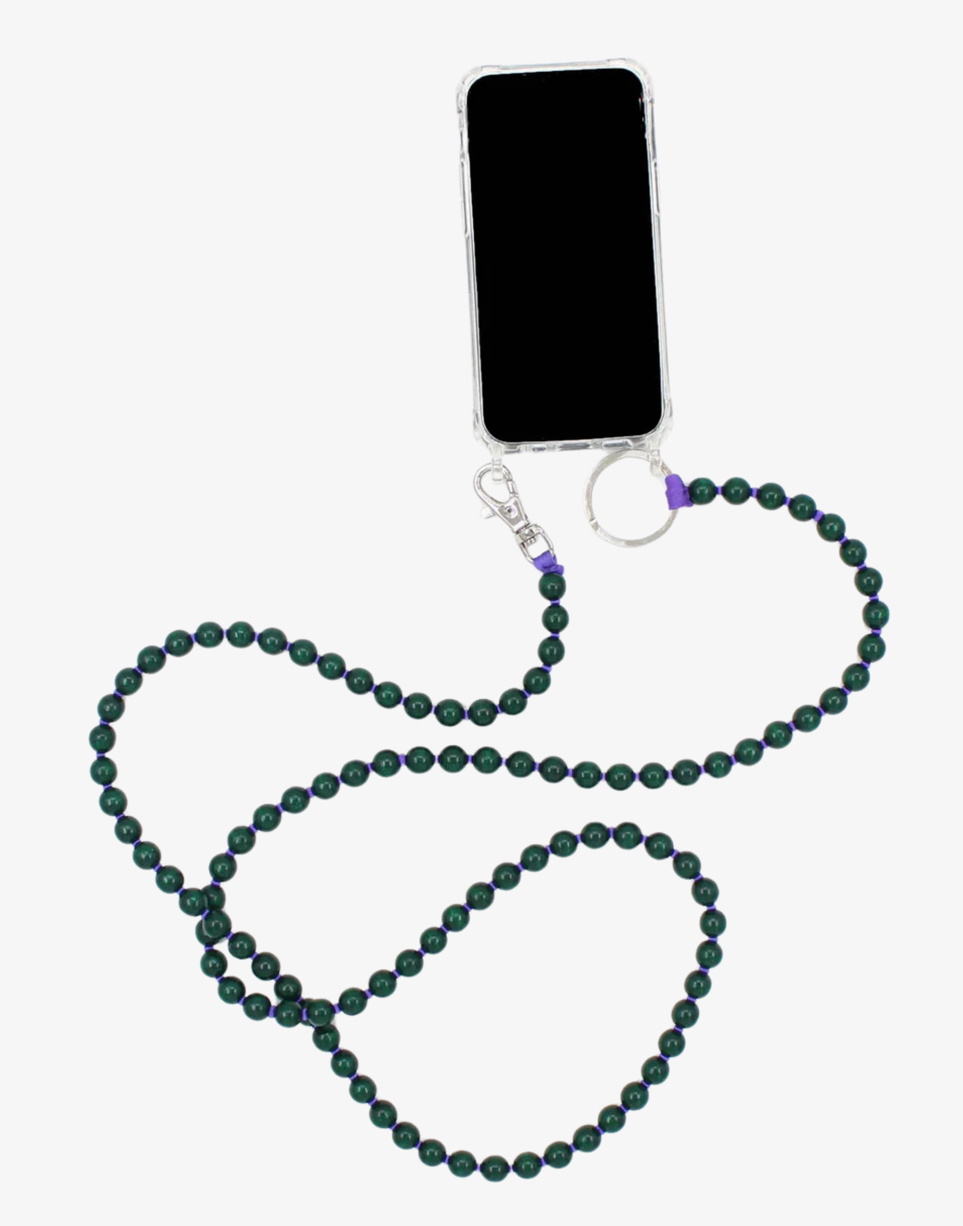 Dark Green & Purple Phone Necklace