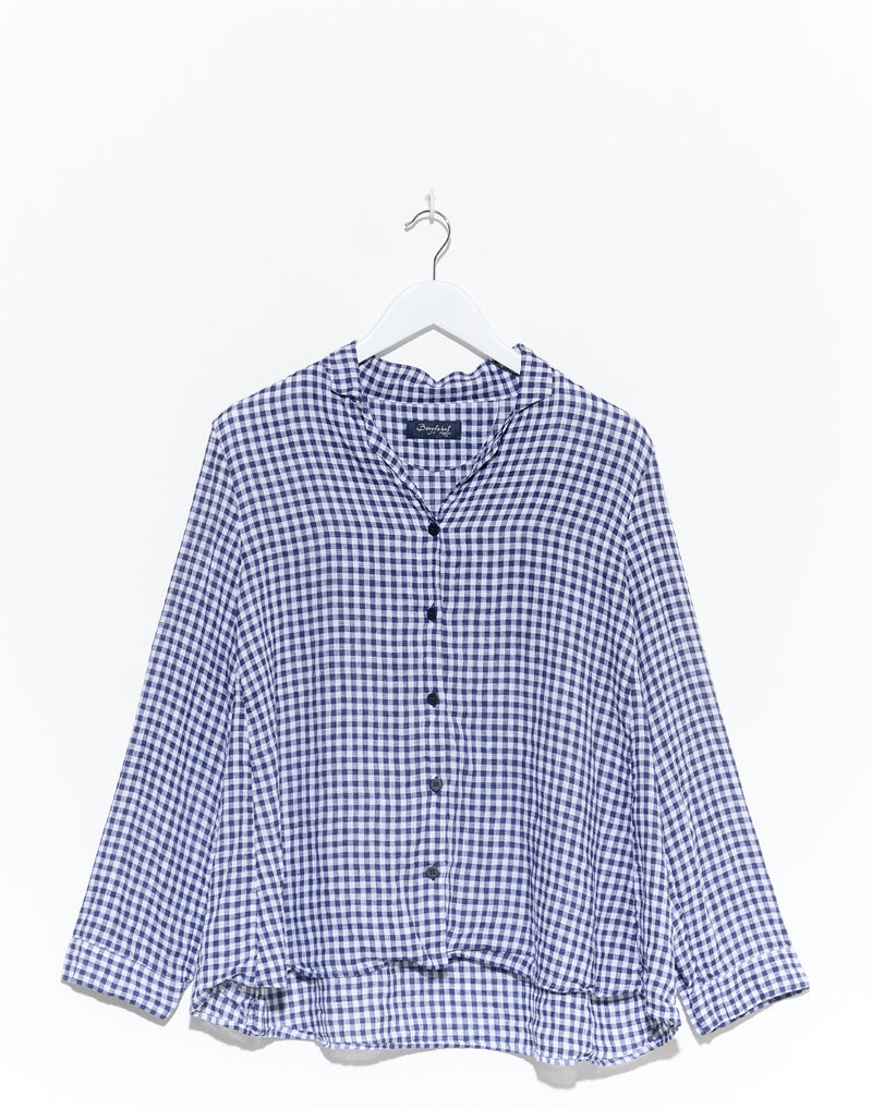 Navy Check Linen Jenny Shirt