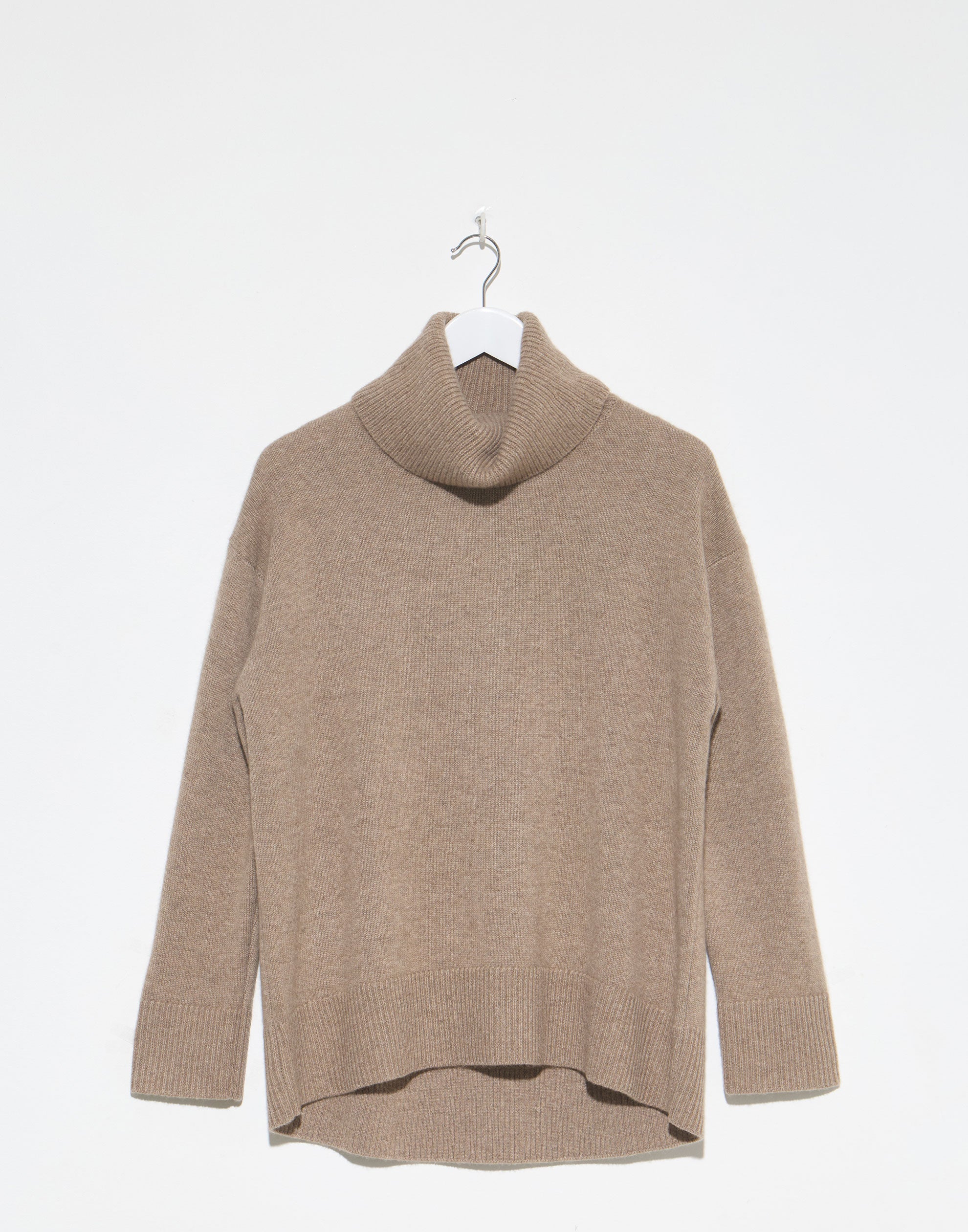 Shiitake Raw Cashmere Chunky Rollneck Pullover