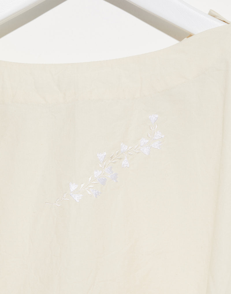 Off White Cotton Embroidered Top