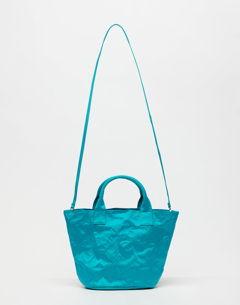 Turquoise Satin Basketino Bag