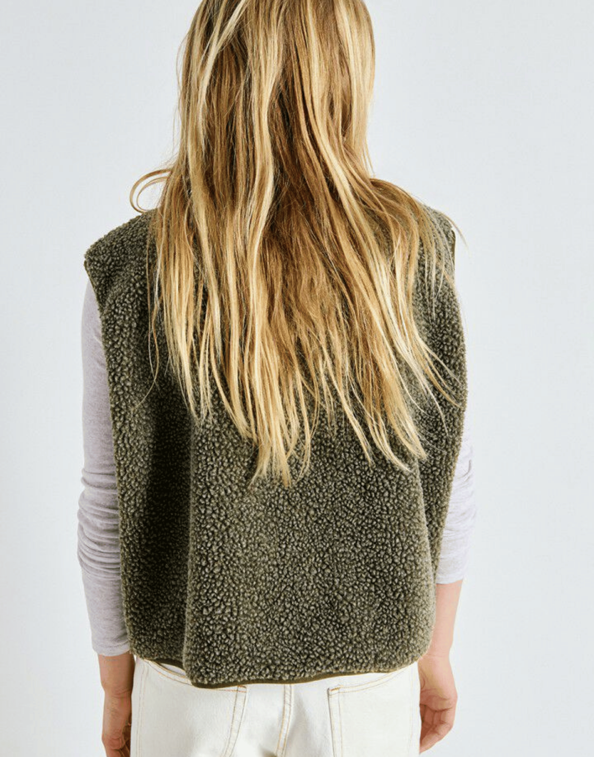 Khaki Melange Faux Shearling Hocktown Vest