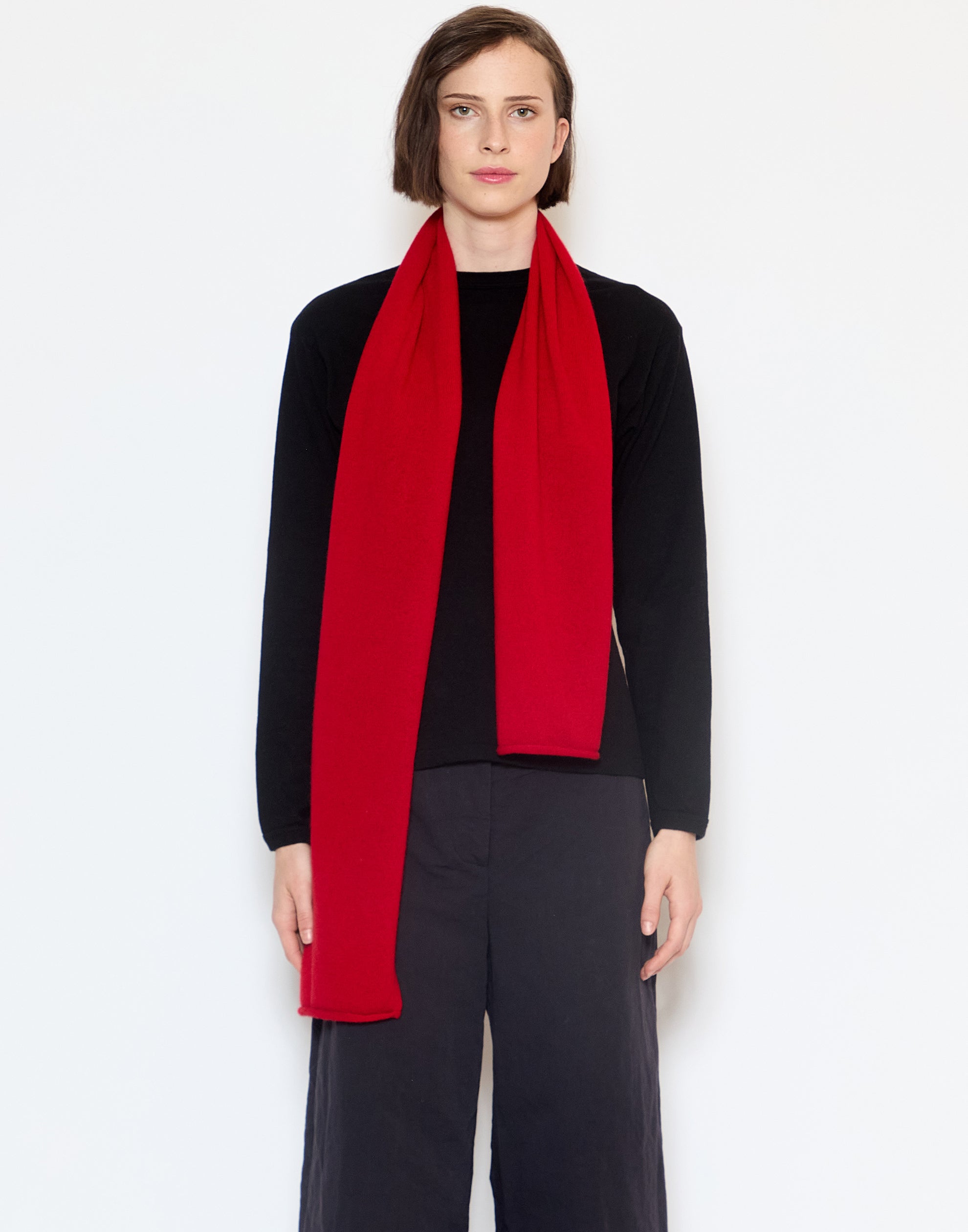 Scarlet Red Cashmere Everyday Scarf