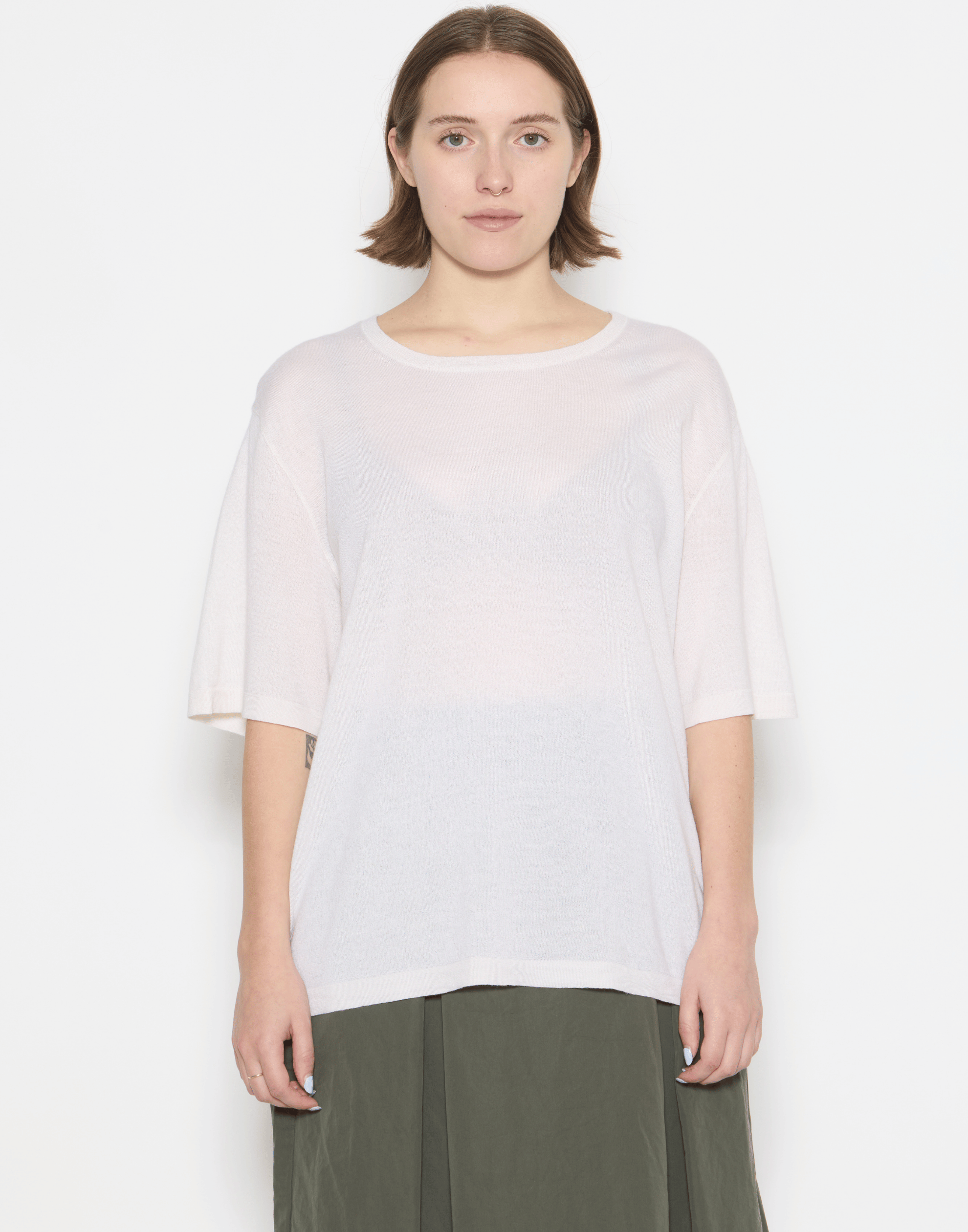 Ivory Cashmere & Silk Sen T-Shirt