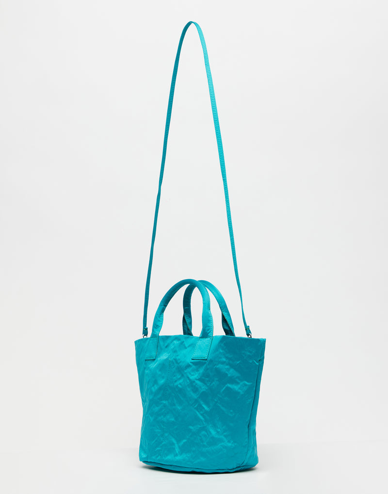 Turquoise Satin Basketino Bag