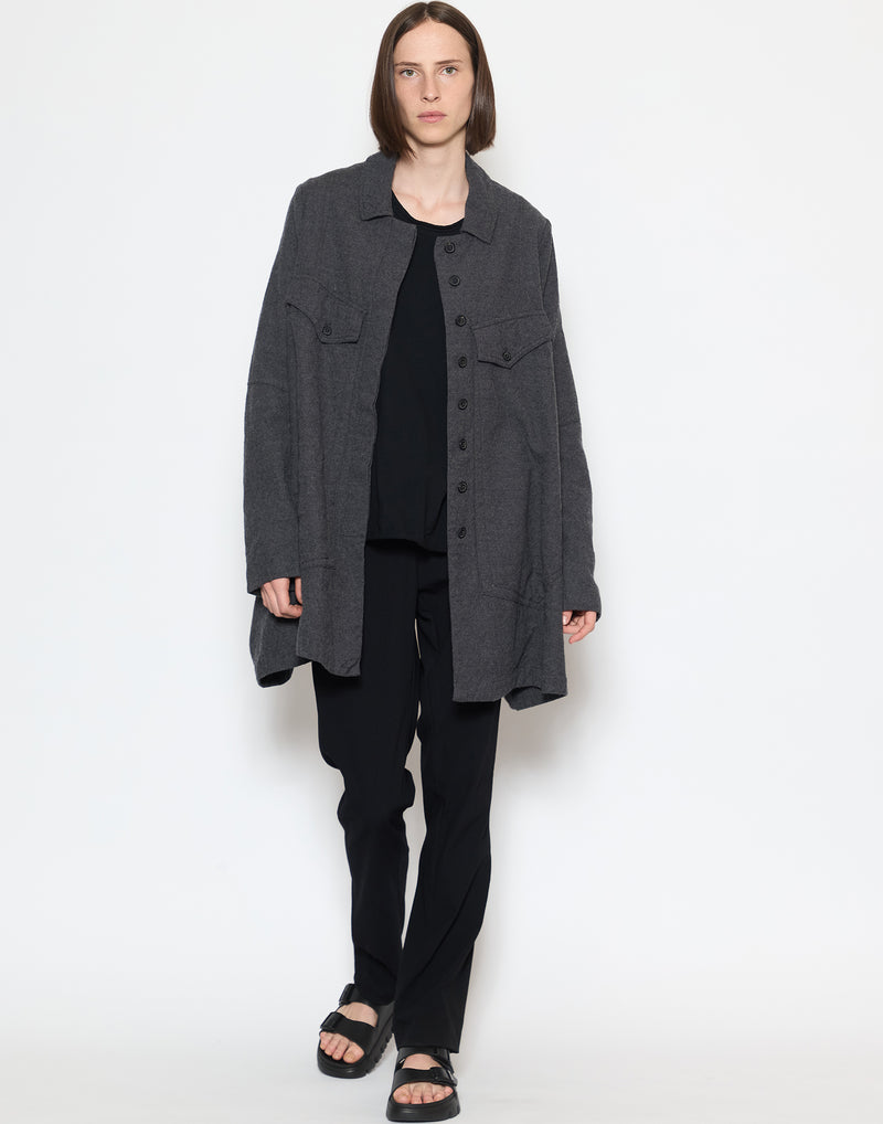 Slate Grey Wool & Cotton Coat