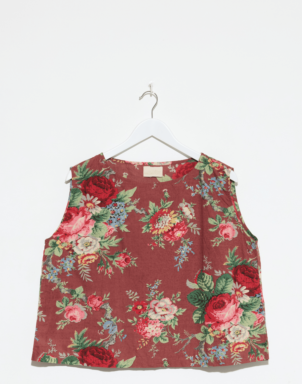 Sunset Floral Print Cotton Poplin Anna Top
