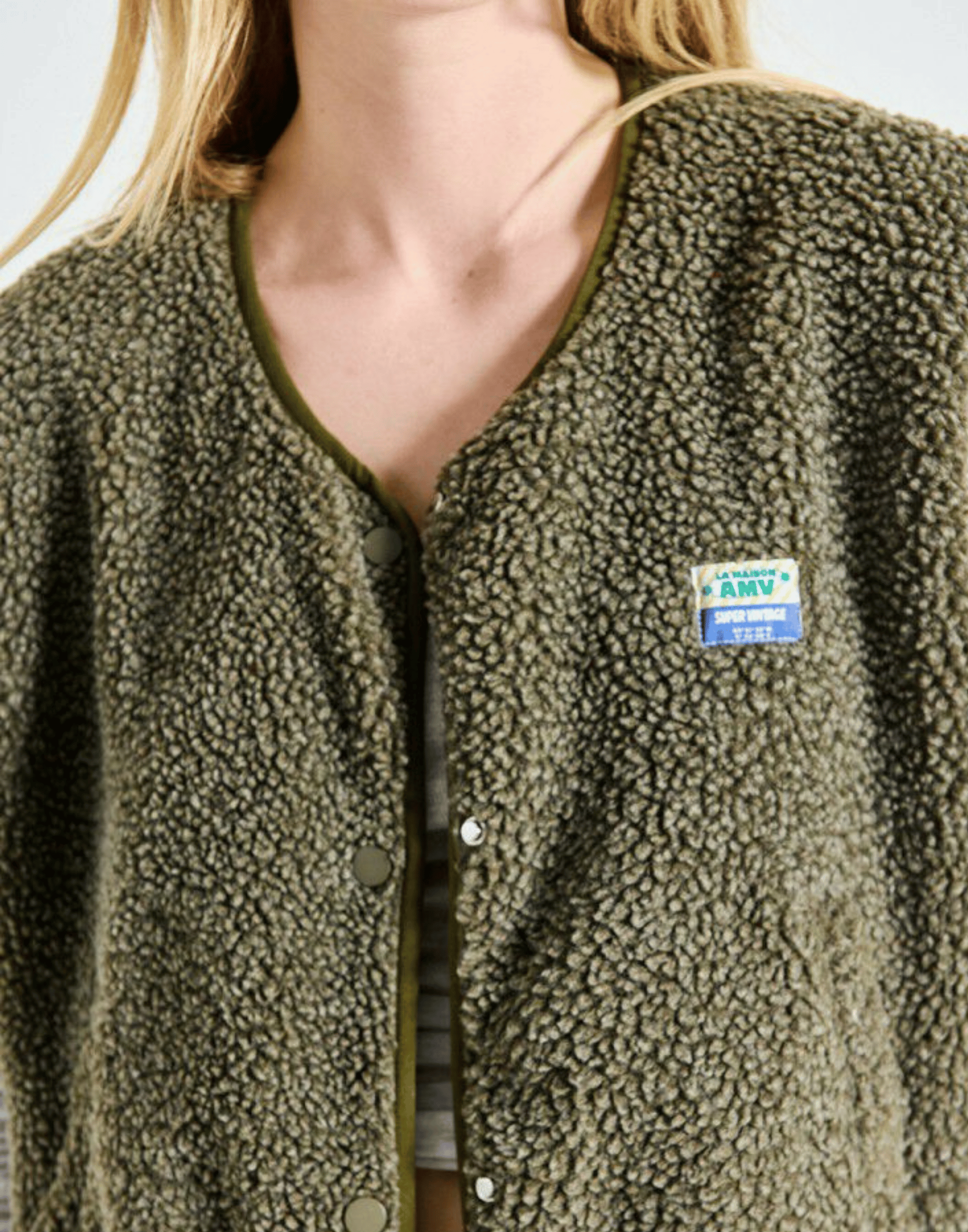 Khaki Melange Faux Shearling Hocktown Vest