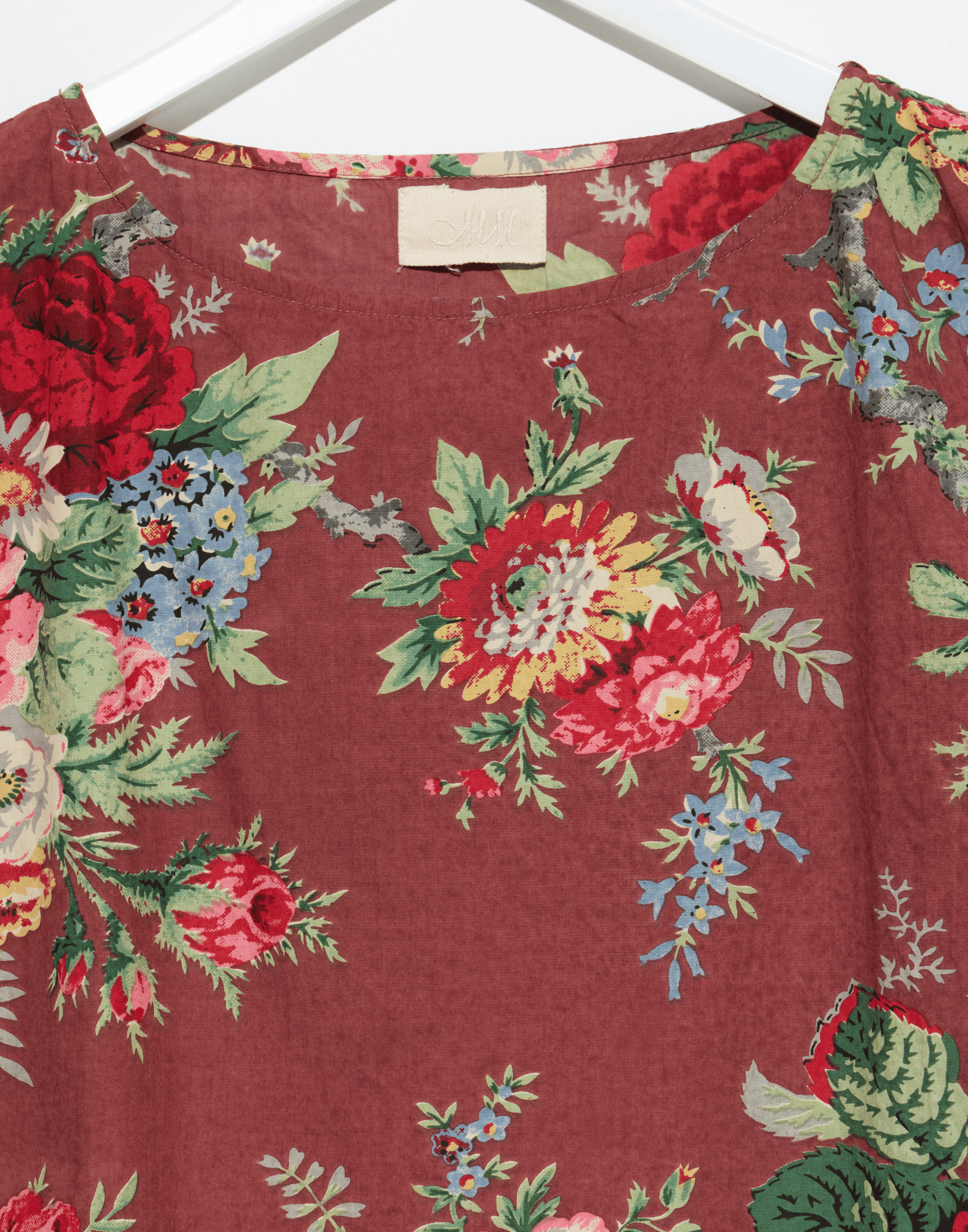 Sunset Floral Print Cotton Poplin Anna Top