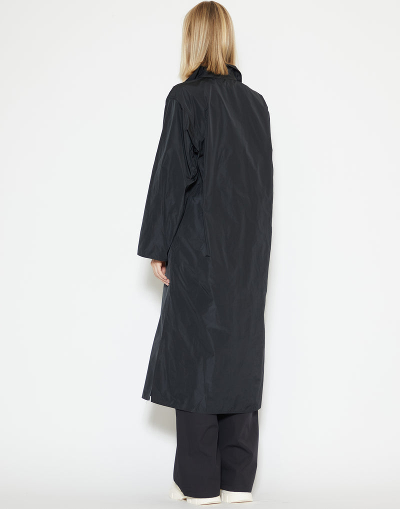 Black Taffeta Drome Shirt Dress