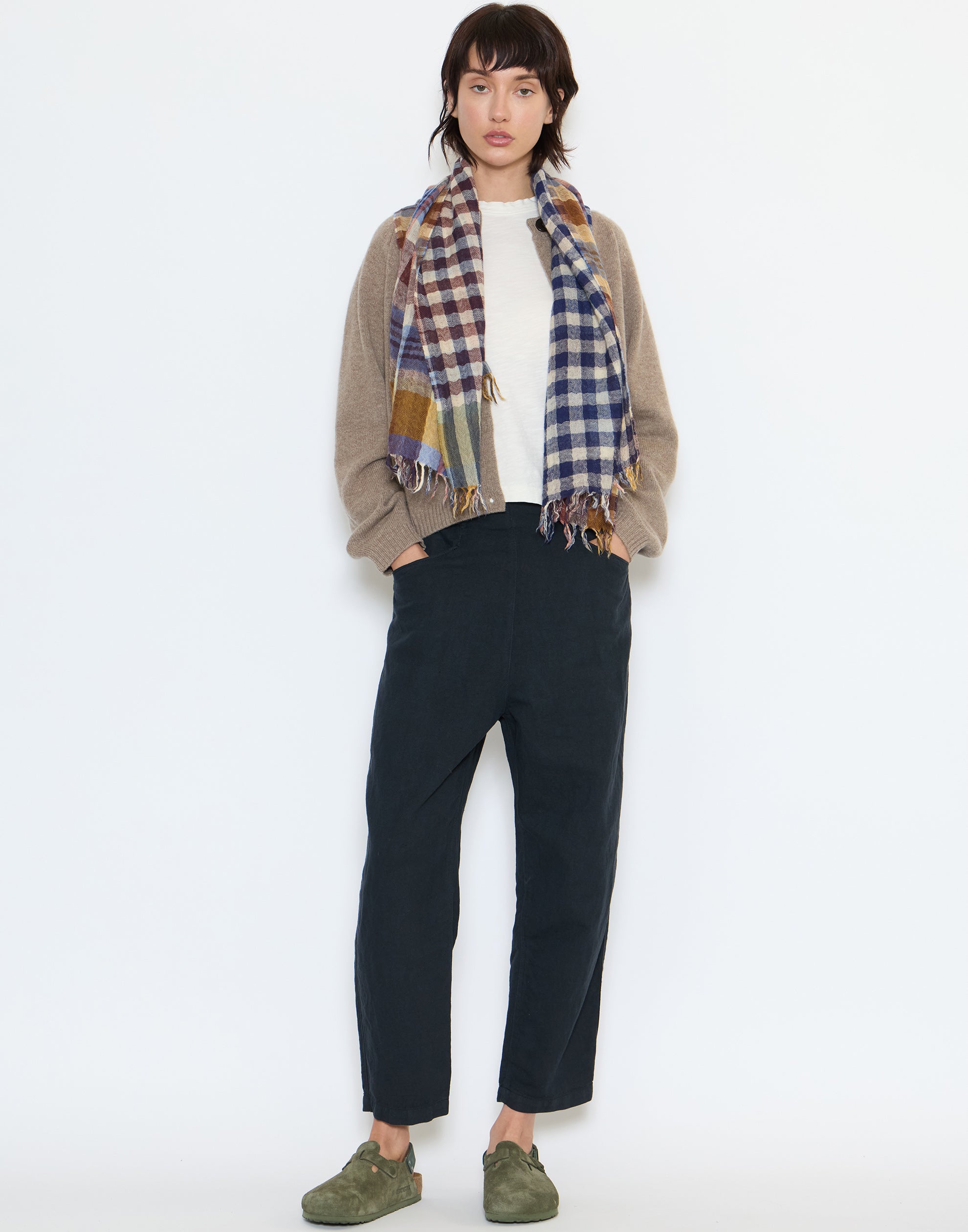 Slate Grey Alix Cotton Linen Trousers