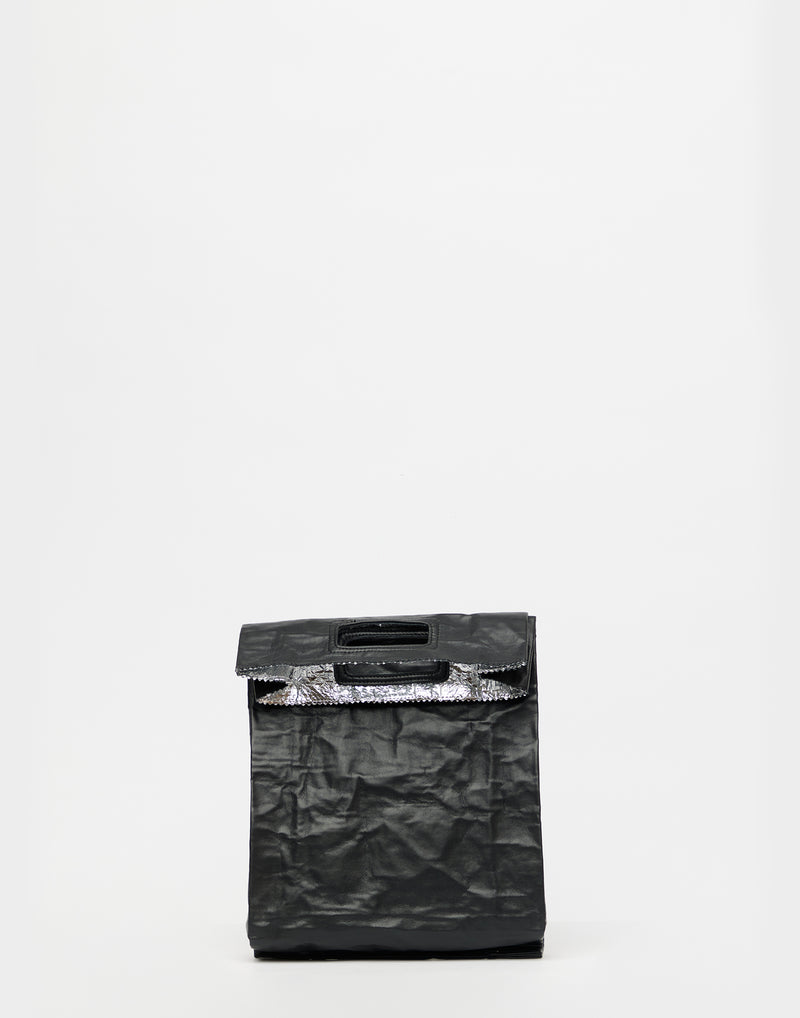 Black Eco Nappa Leather Lunch Bag