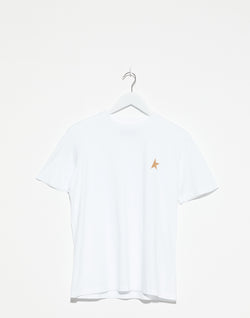 White Cotton Gold Star T-Shirt