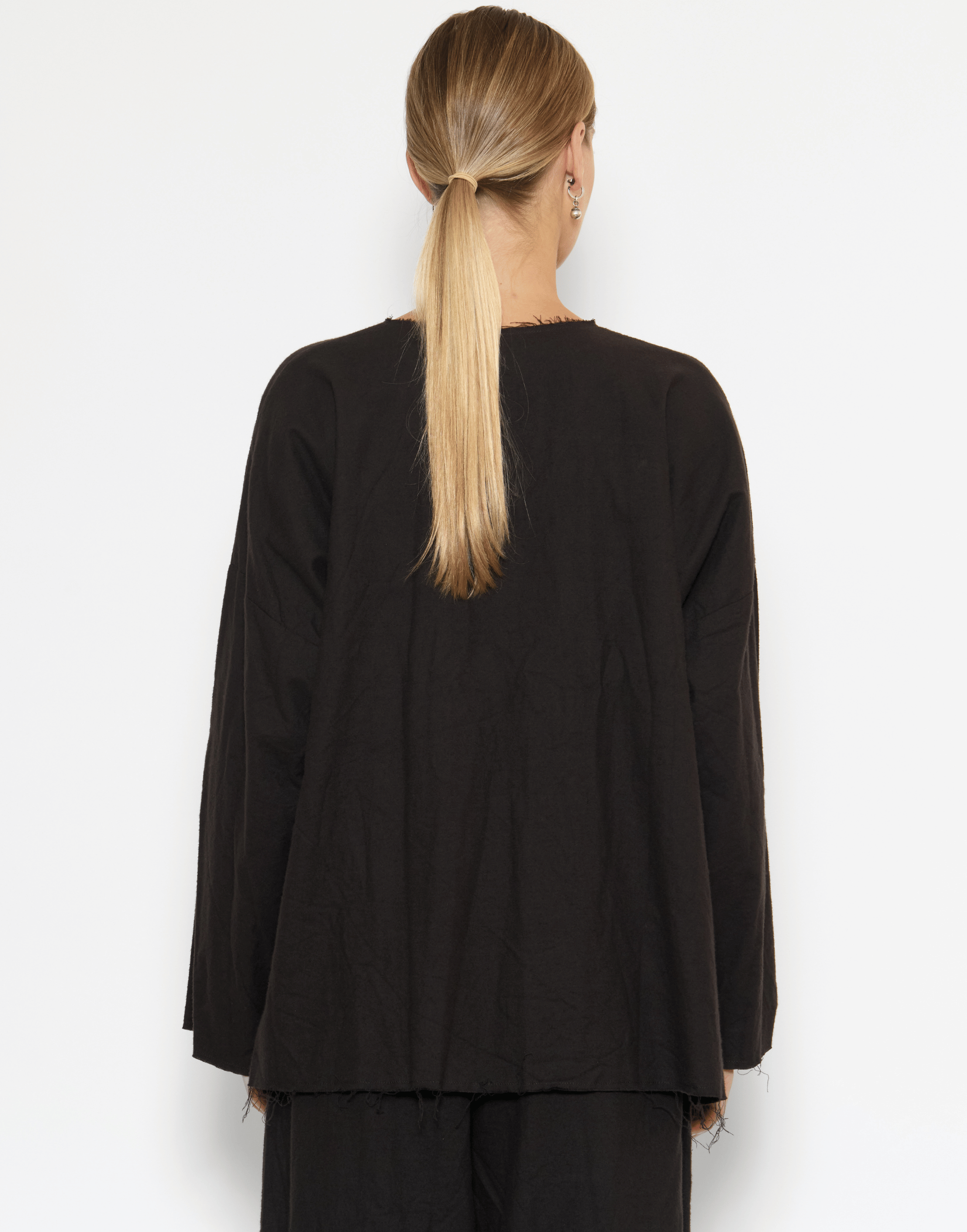 Bitter Chocolate Cotton Flannel Volume Top