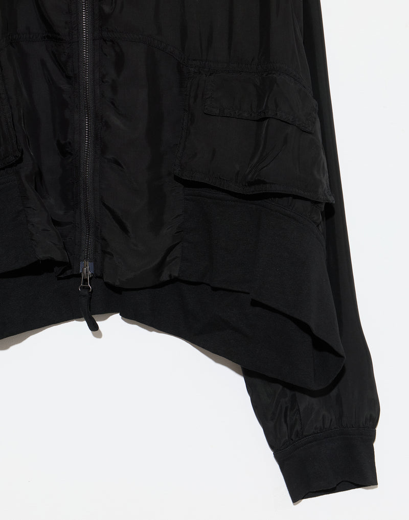 Black Cupro Zip Jacket