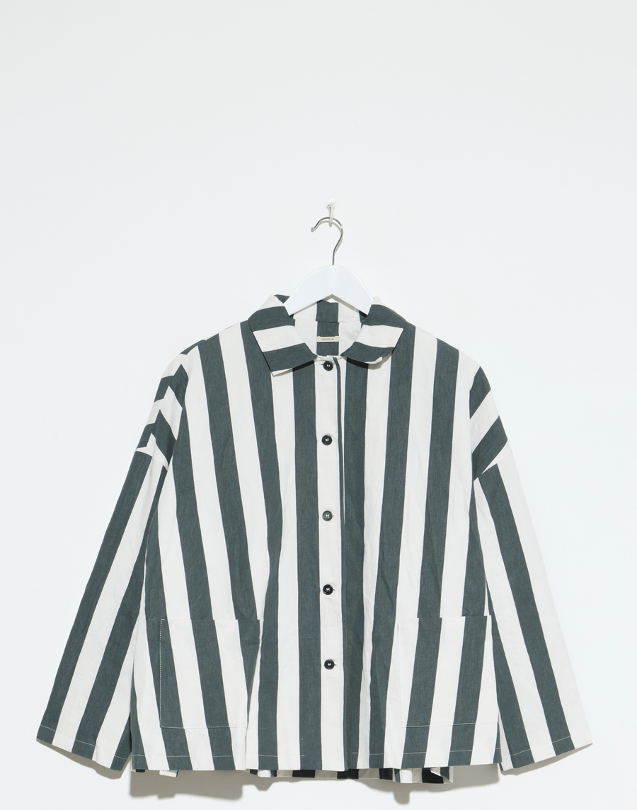 Cement Stripe Cotton & Linen Jacket