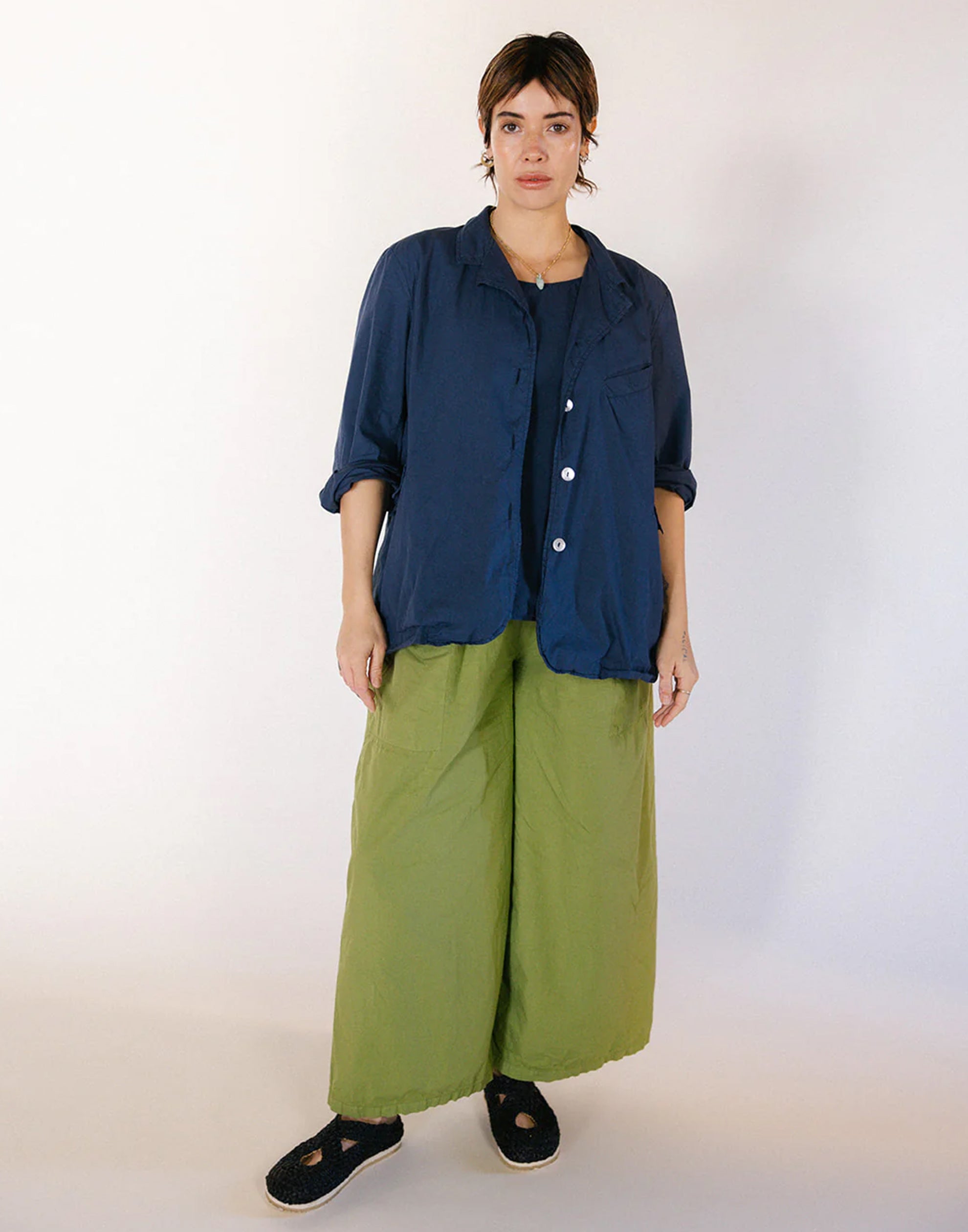 Navy Cotton Dominique Blazer