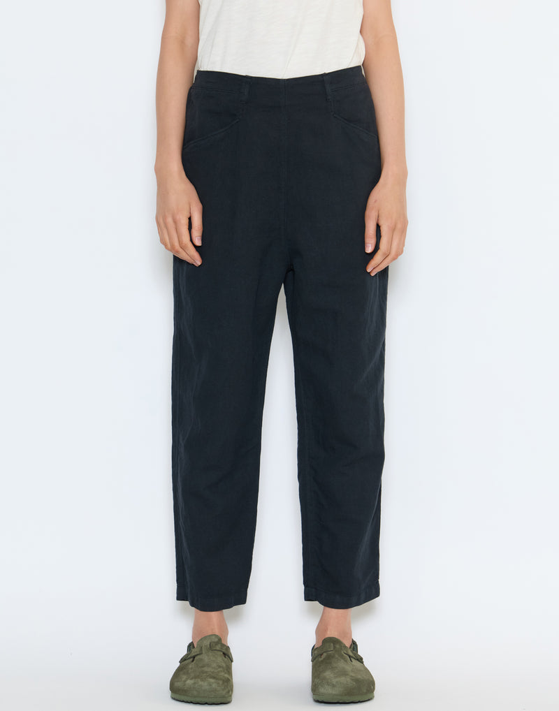 Slate Grey Alix Cotton Linen Trousers