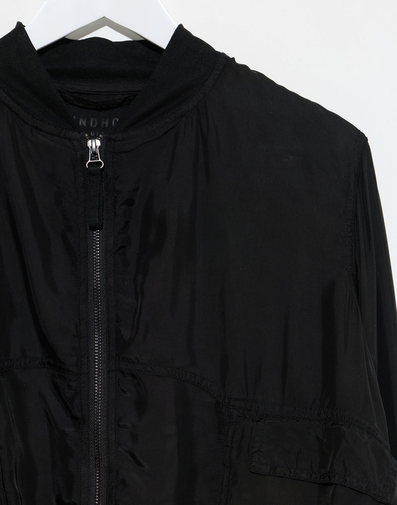 Black Cupro Zip Jacket